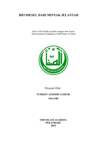 Biodiesel dari Minyak jelantah